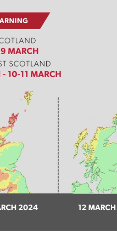 map showing wildfire areas in easter and north west scotland