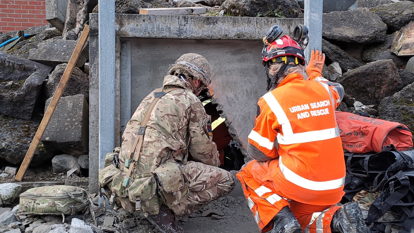 Training Exercise at derelict building with emergency services