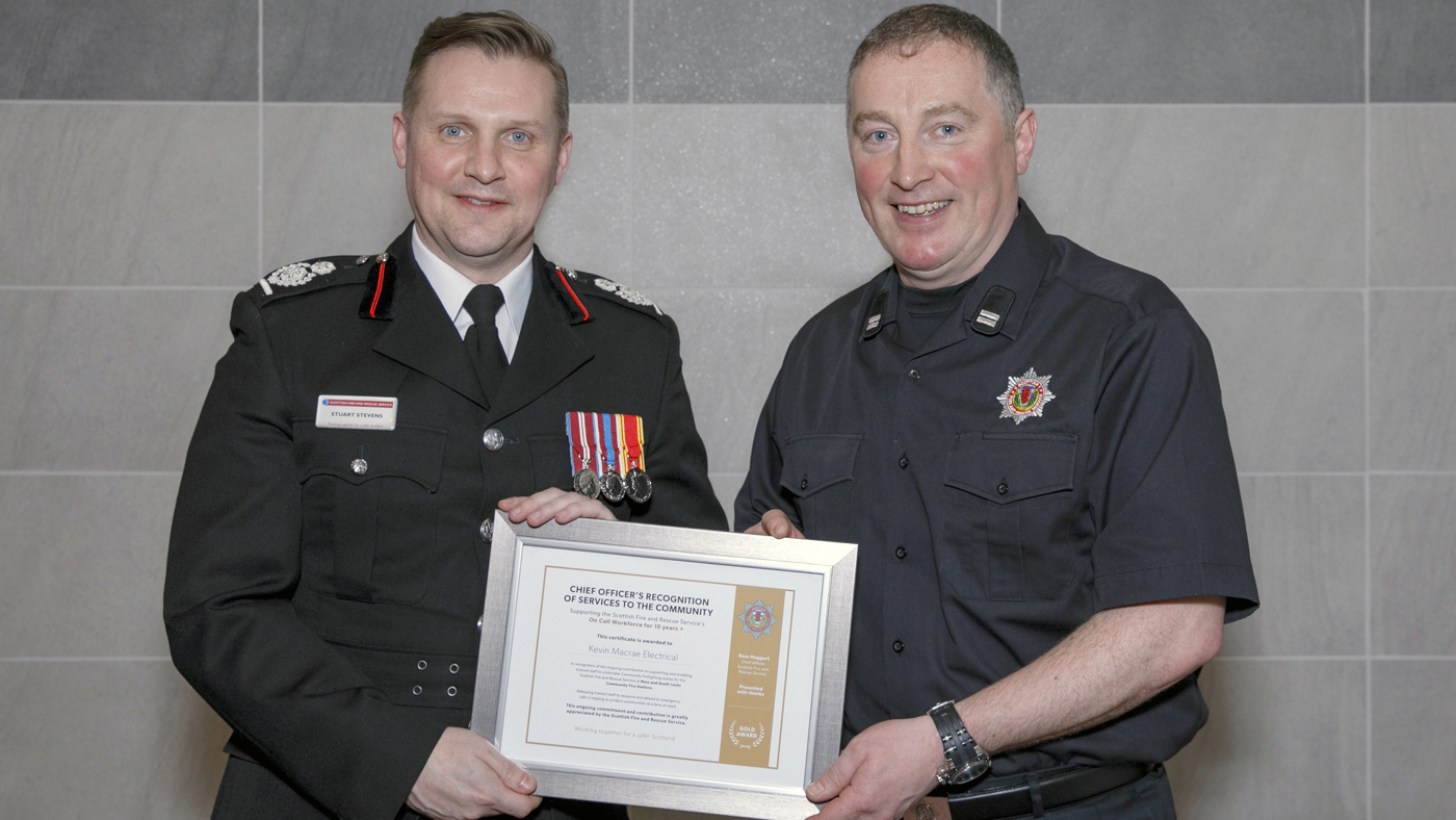 On Call Firefighter receives Employer Recognition Award