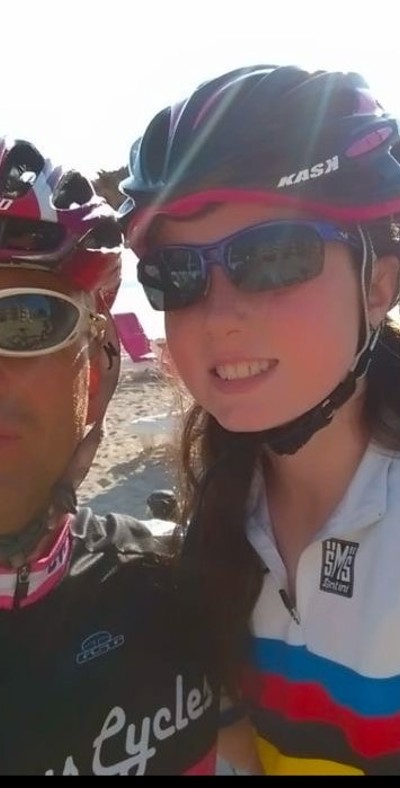 Group Commander Barrie McCutcheon and cyclist daughter Isla