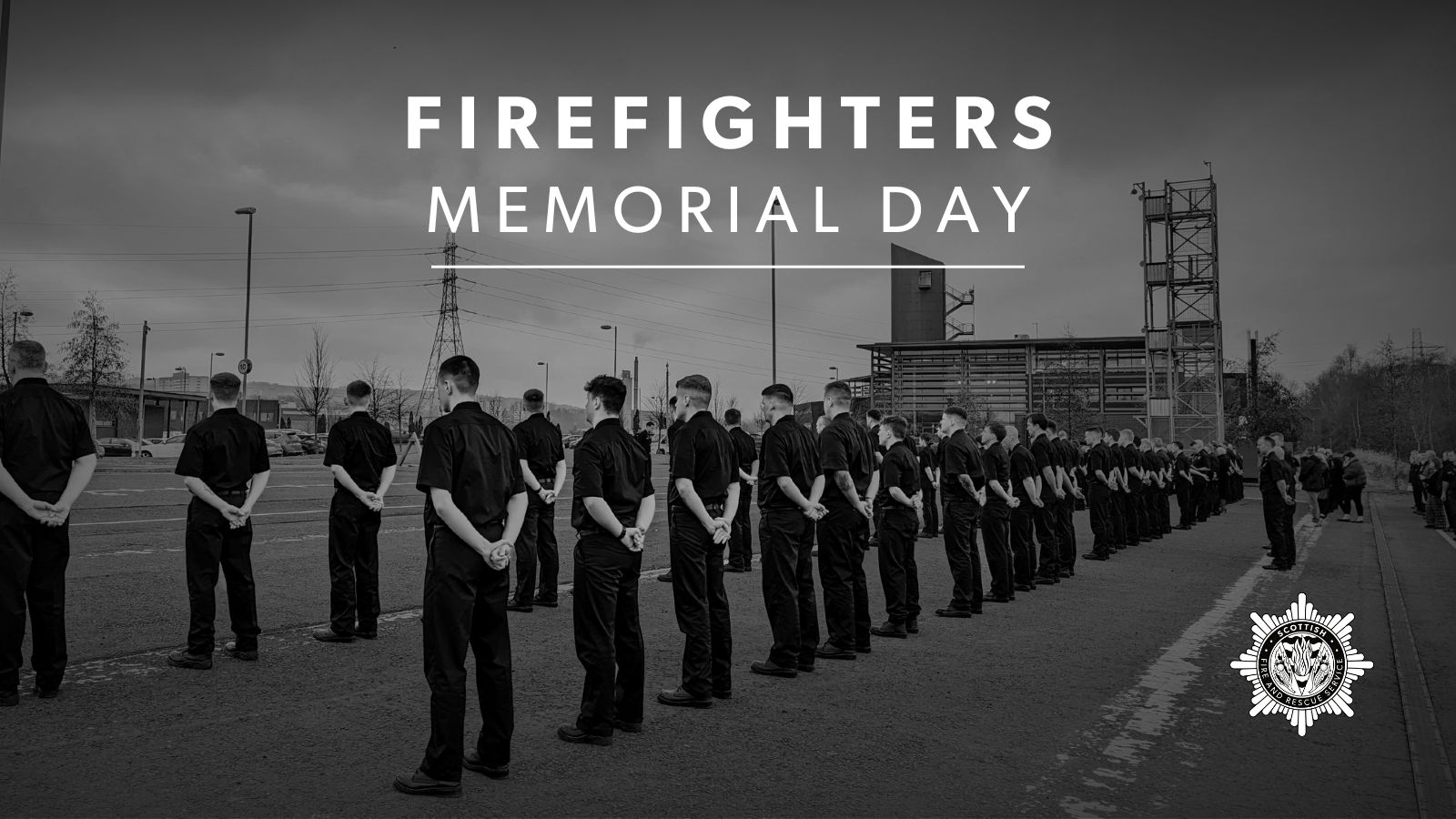 Firefighters lined up for minute's silence